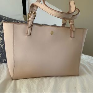 Tory Burch York Buckle Small Tote light oak, pink